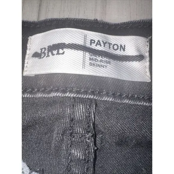 Buckle BKE Payton Jeans Womens 27x31 1/2 Black Universal Mid Rise Fit Skinny O2 - Picture 2 of 5